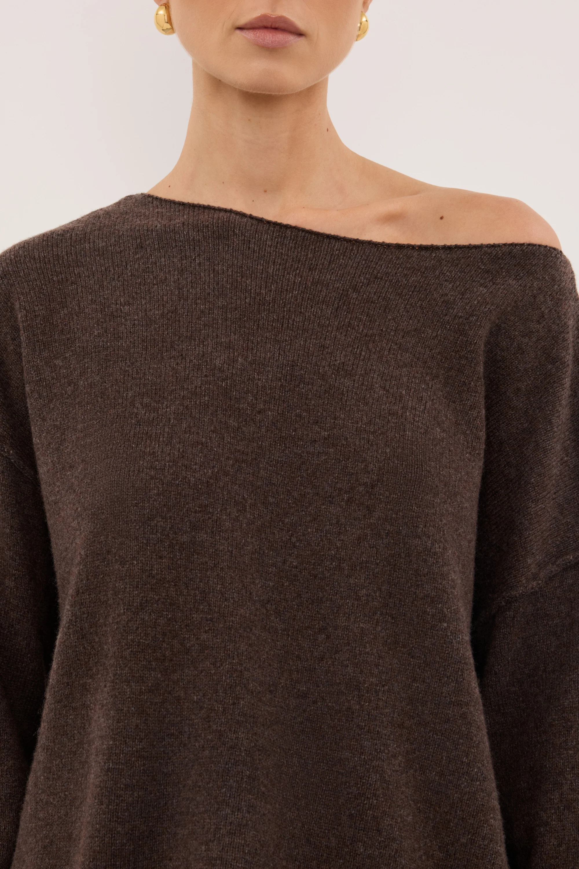 TESS CHOC MARLE BOATNECK KNIT JUMPER - Image 5