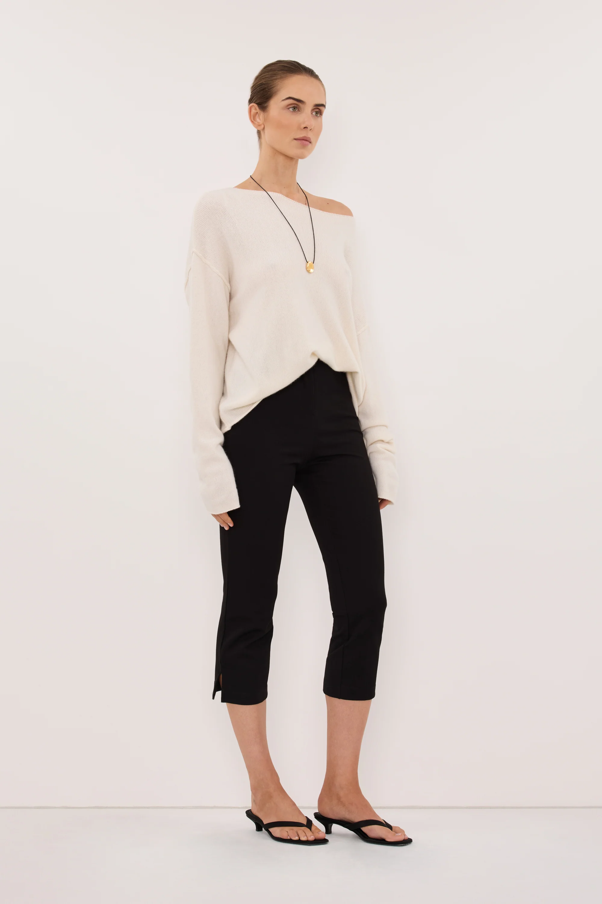 TESS IVORY BOATNECK KNIT JUMPER - Image 3