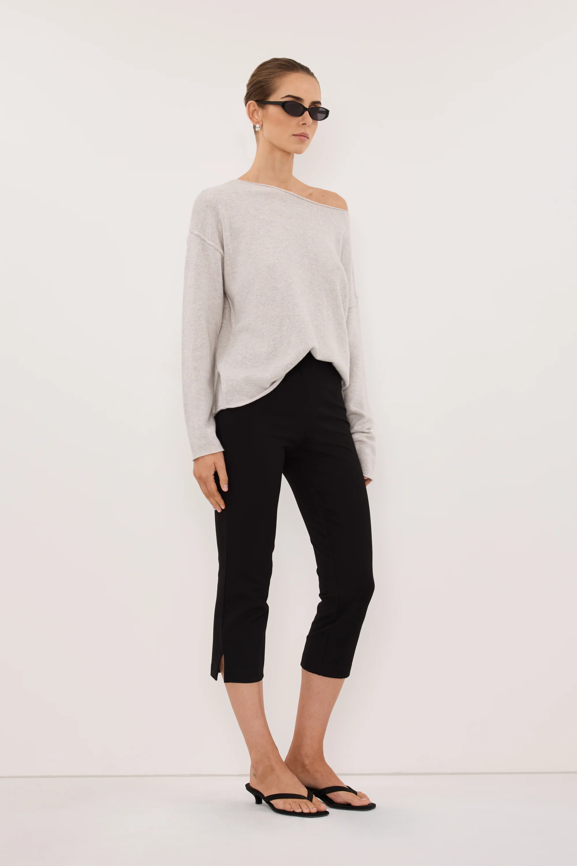 TESS SILVER BOATNECK KNIT JUMPER - Image 3