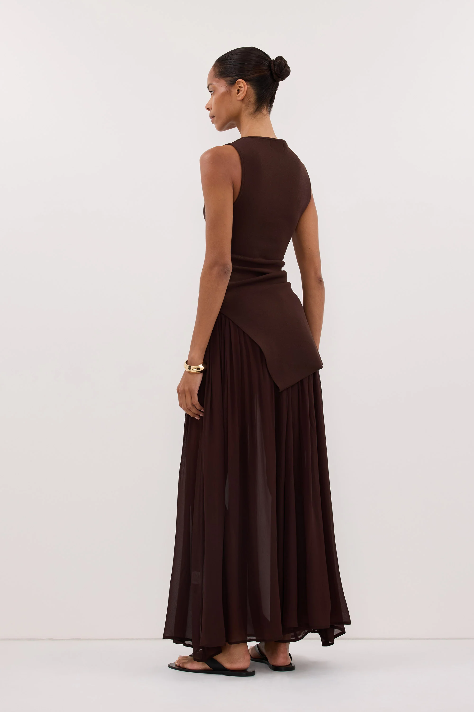 TIANA DARK CHOC MIDI SKIRT - Image 3