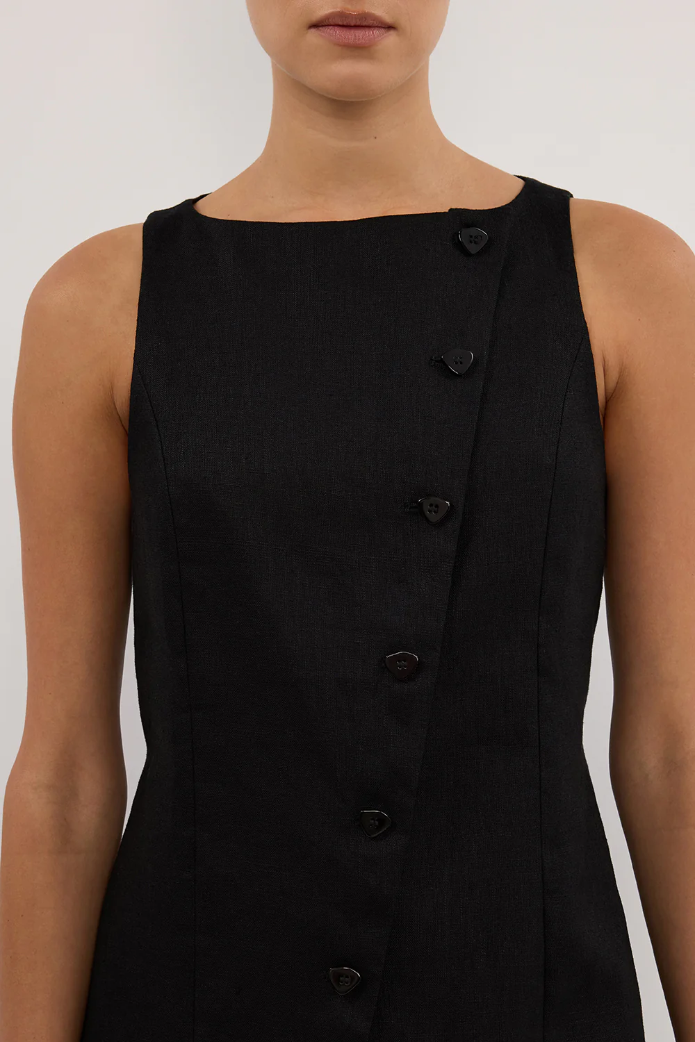 TOMMY BLACK LINEN MINI DRESS - Image 5