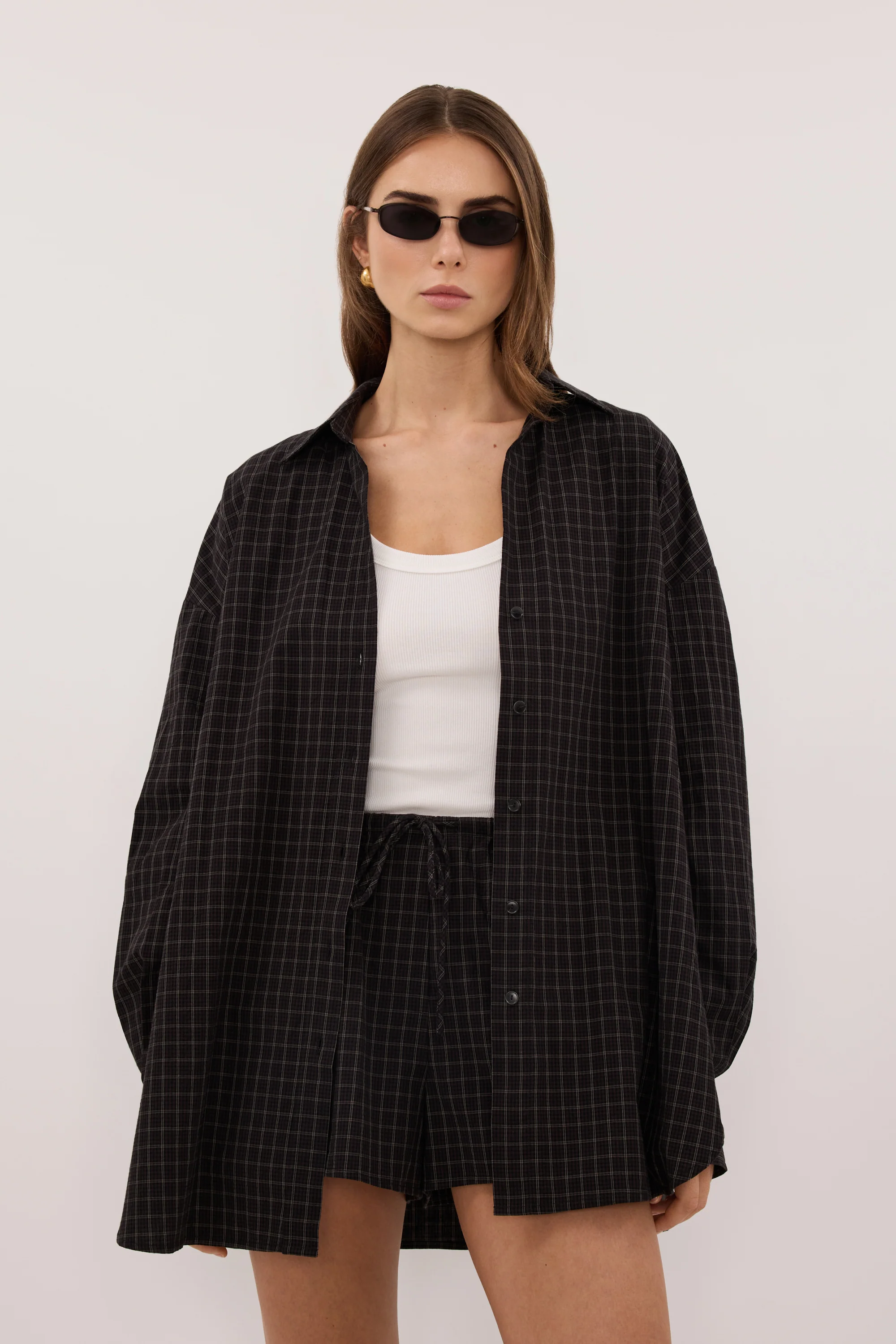 TOVA INK CHECK OVERSIZED COTTON SHIRT - Image 2