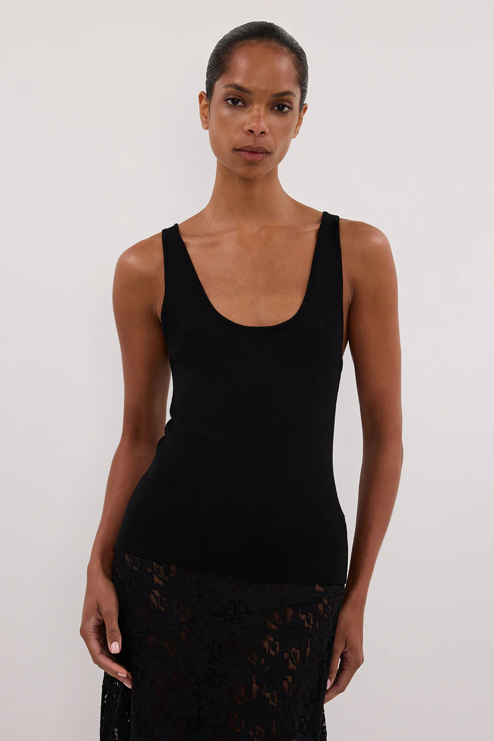 TROY BLACK KNIT TANK - Image 2