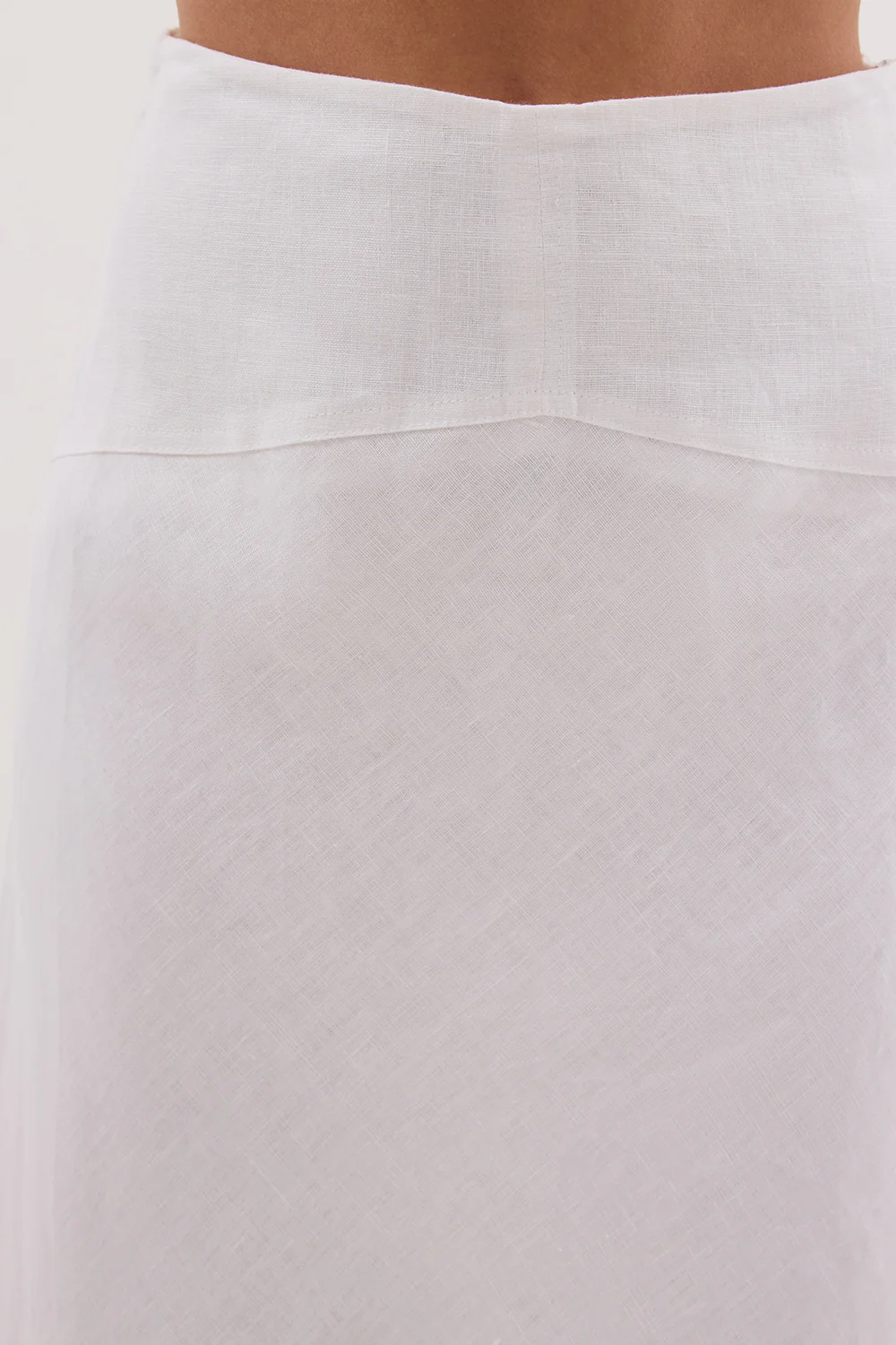 TYRA WHITE LINEN MIDI SKIRT - Image 5