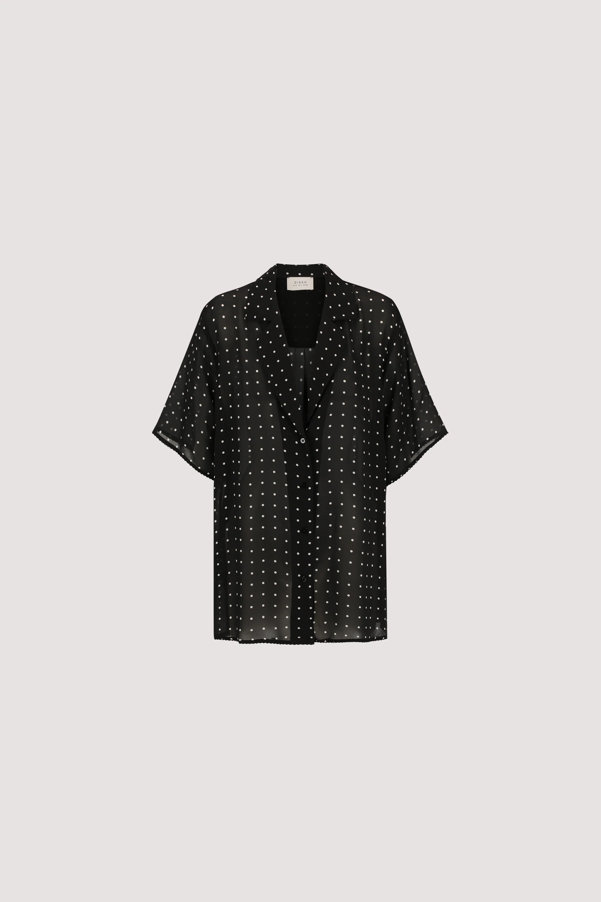 VANESSA BLACK OVERSIZED SHORT SLEEVE RESORT SHIRT - Image 5