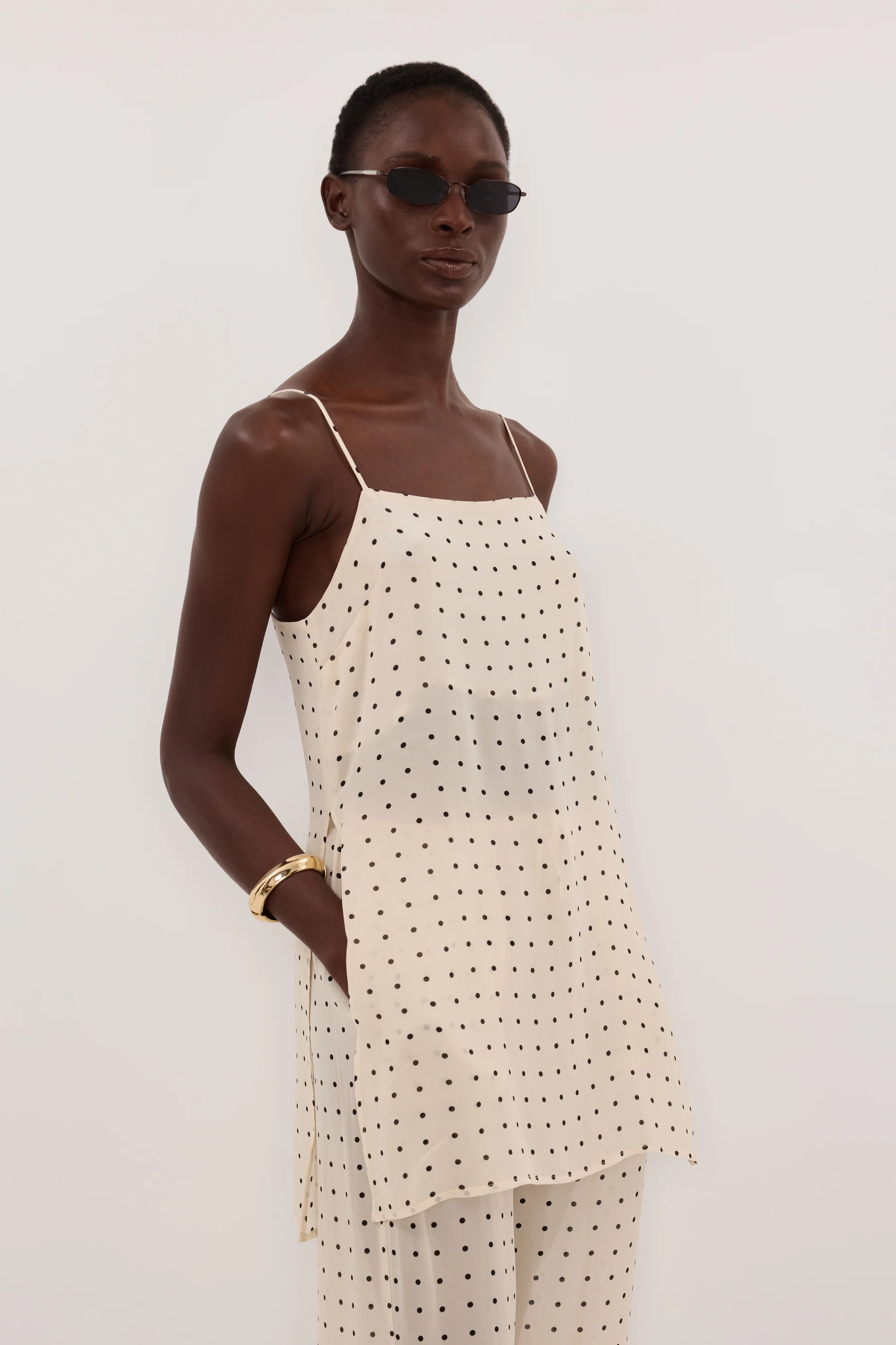 VANESSA SANDSTONE SLEEVELESS SPOT CAMI TOP - Image 2