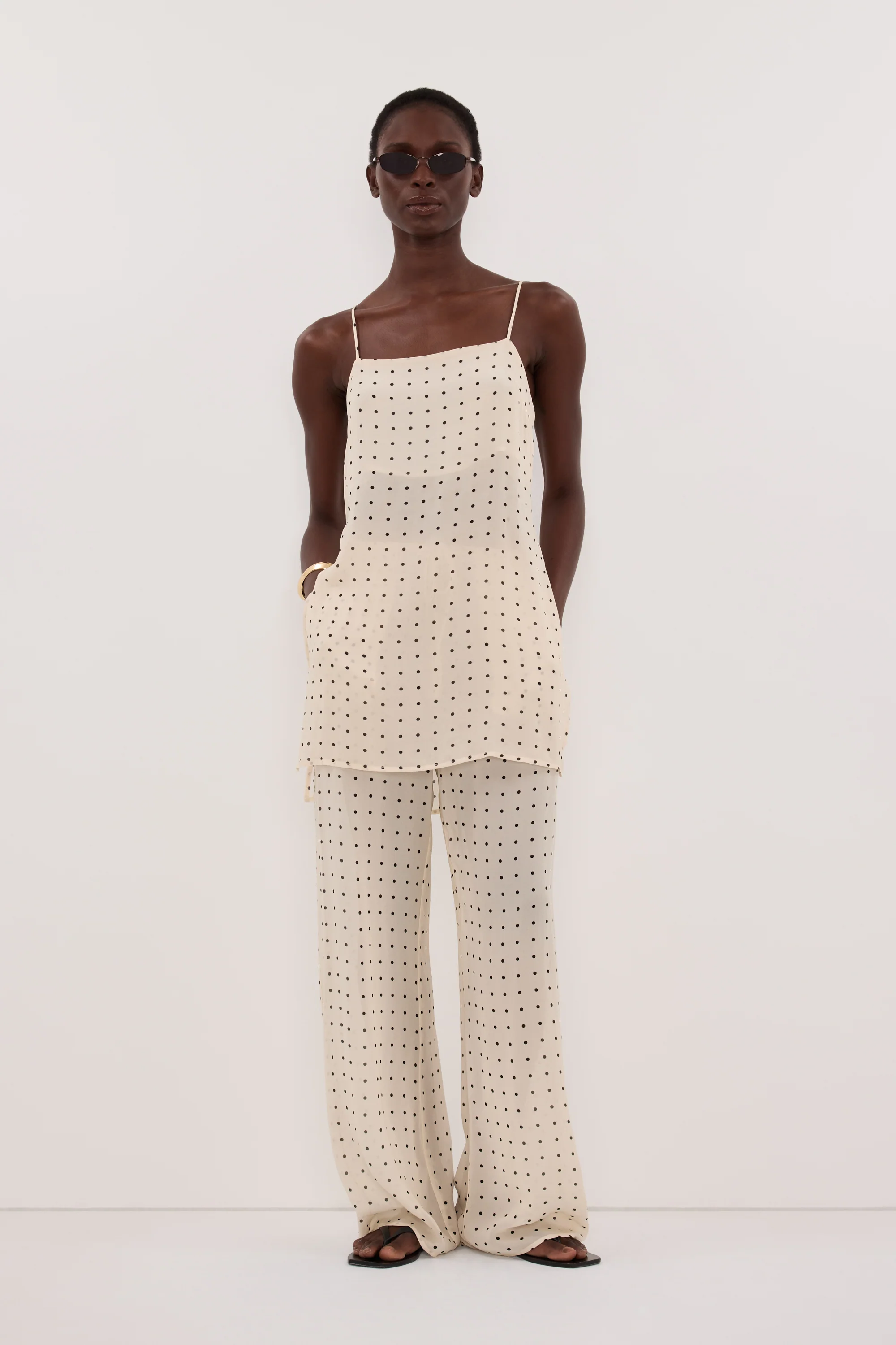 VANESSA SANDSTONE SLEEVELESS SPOT CAMI TOP - Image 3