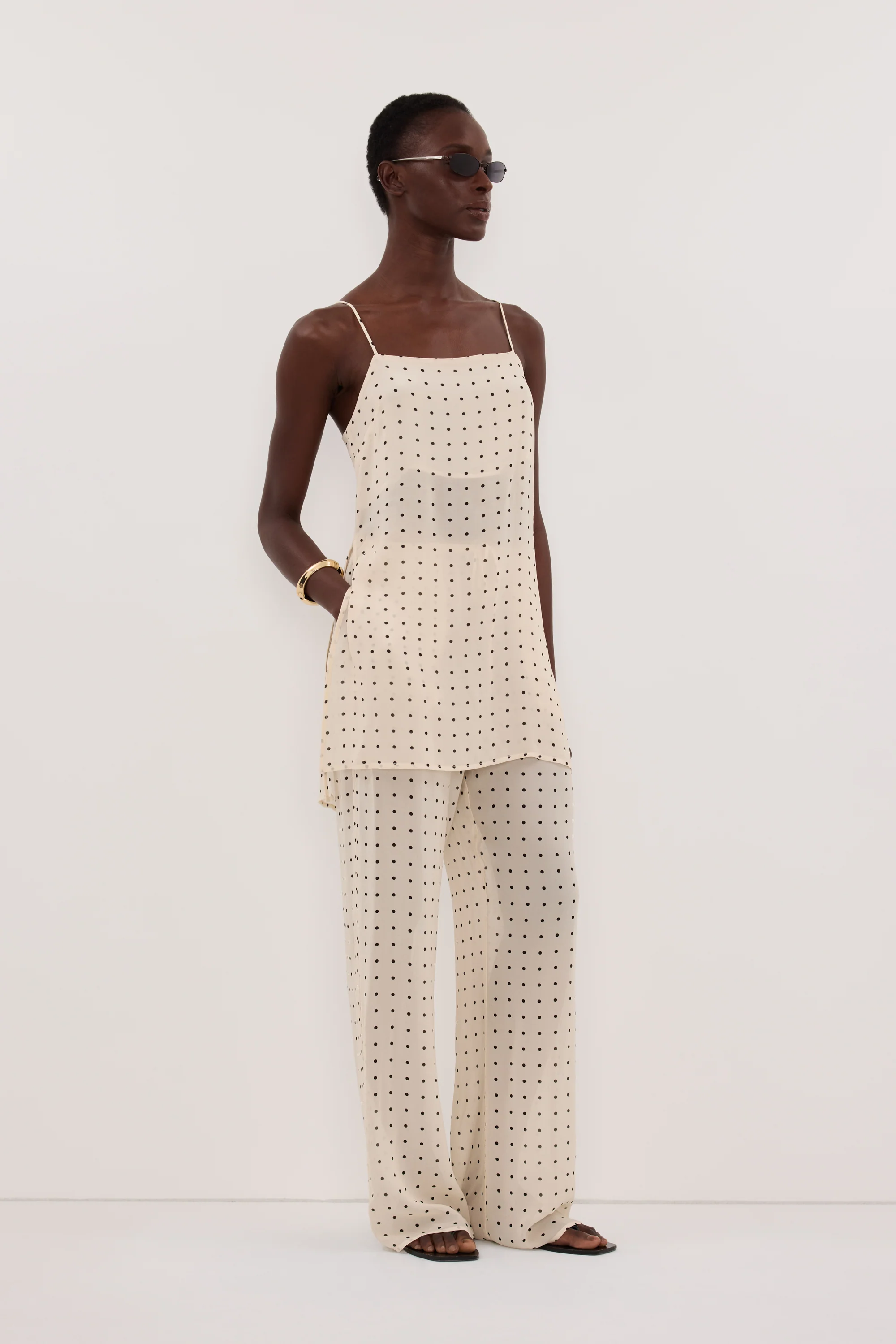 VANESSA SANDSTONE SLEEVELESS SPOT CAMI TOP - Image 4