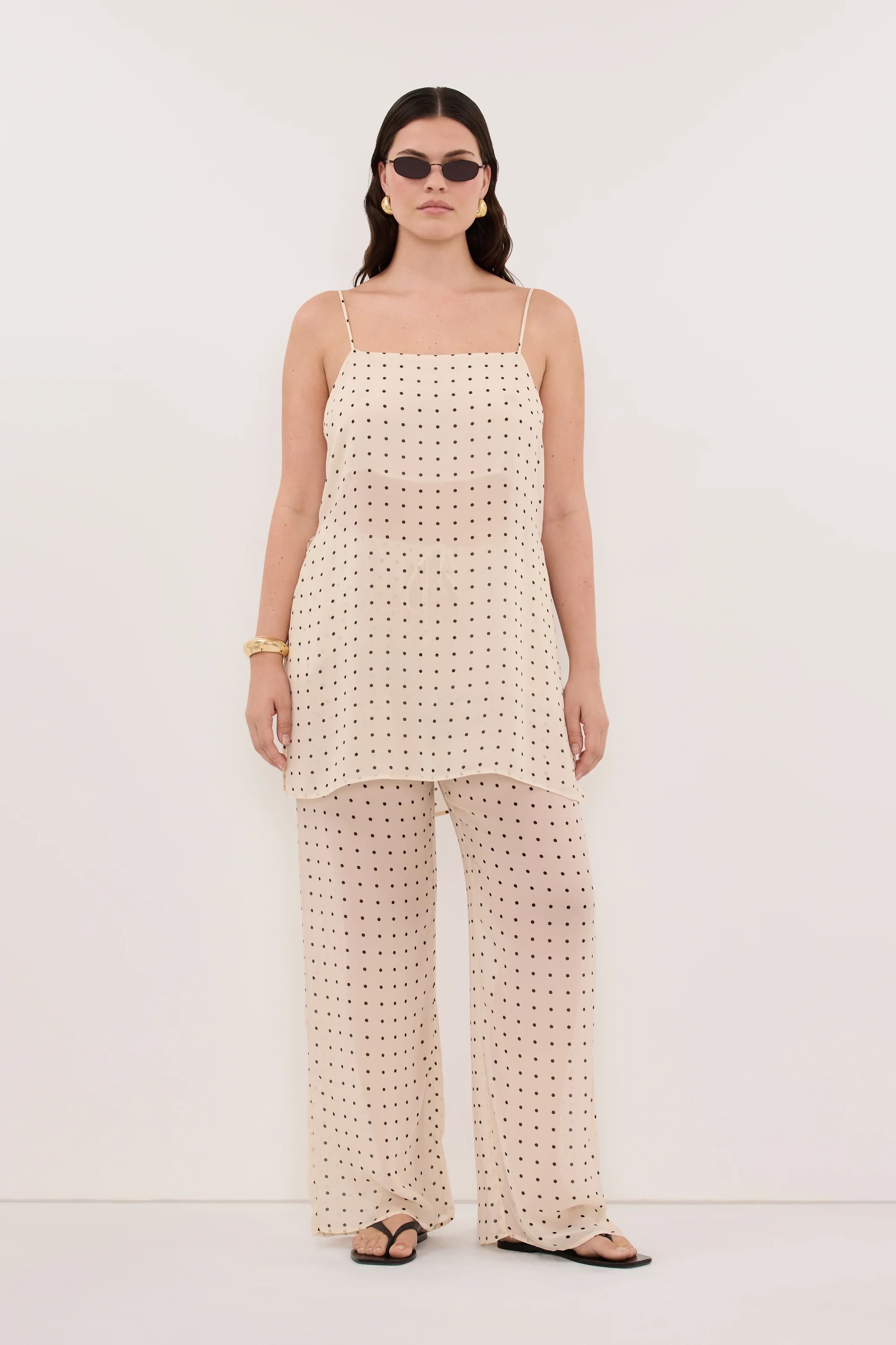VANESSA SANDSTONE SLEEVELESS SPOT CAMI TOP - Image 7