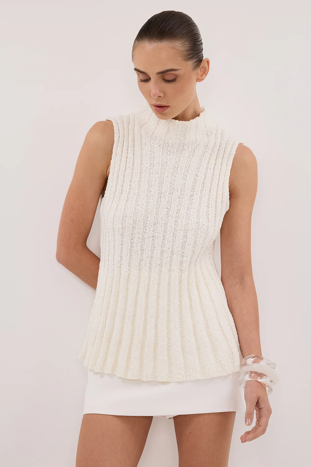 VERO OFF WHITE KNIT TOP - Image 6