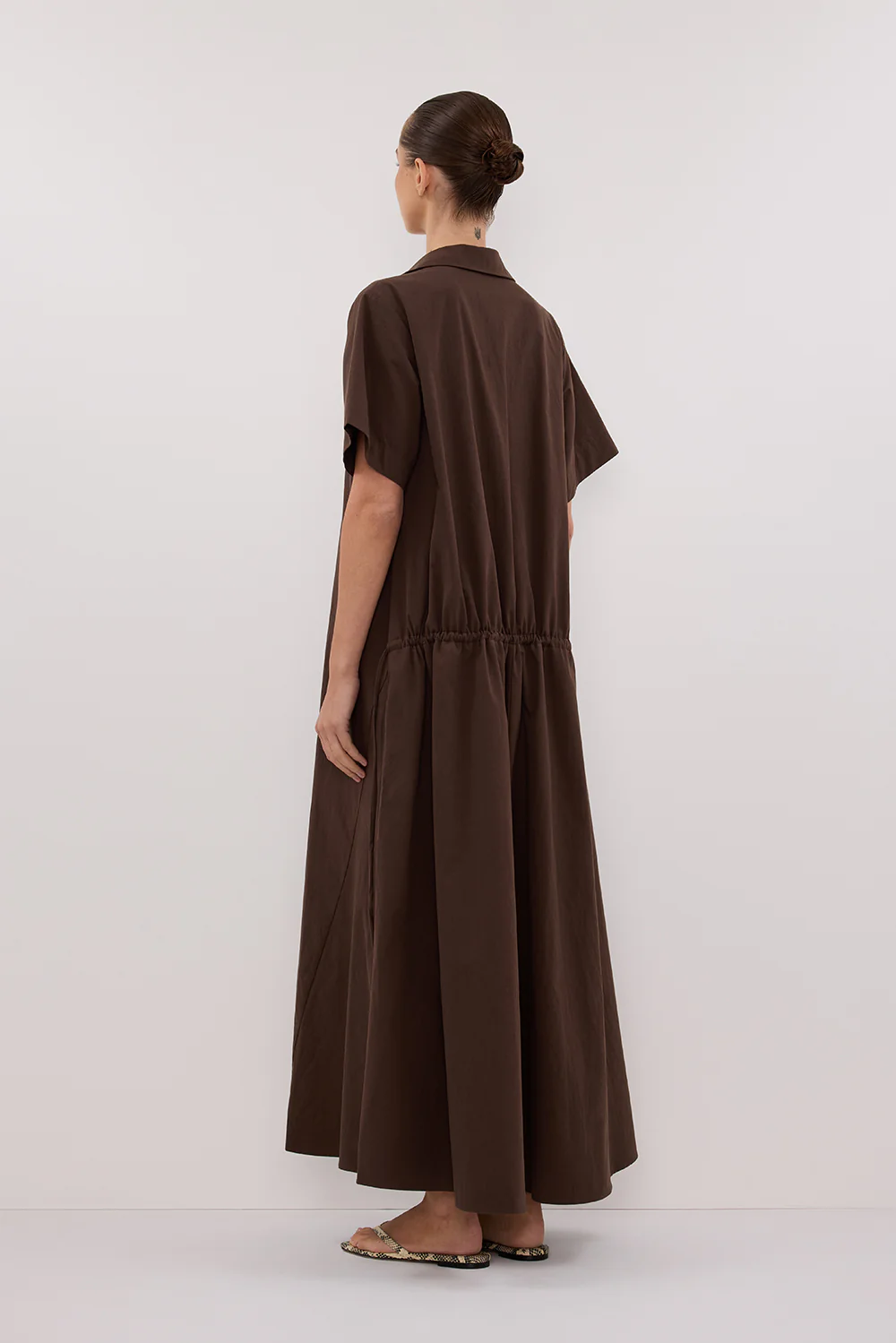 VIOLET BITTER CHOC SHIRT MIDI DRESS - Image 4
