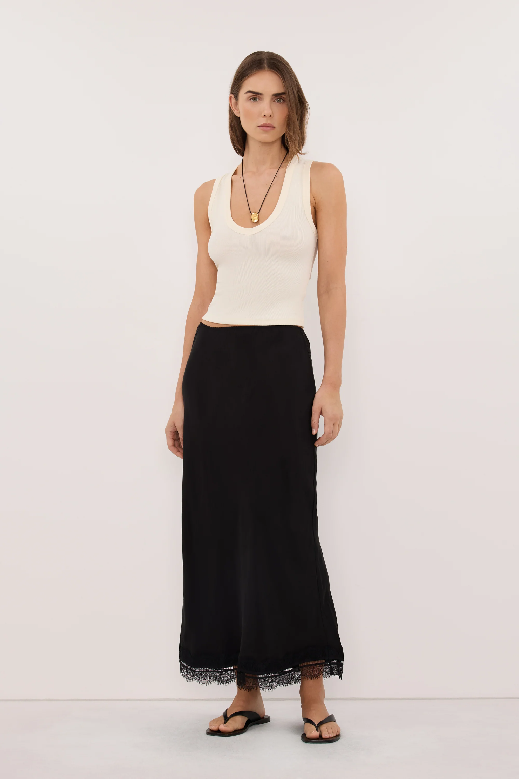 YASMIN STRAW SLEEVELESS KNIT TANK TOP