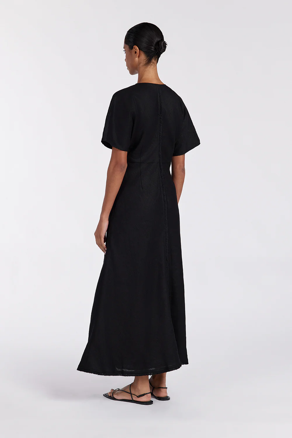 ZAHARA BLACK FRINGING MIDI DRESS - Image 4